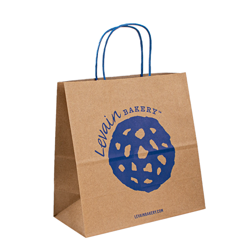 Túi giấy có logo in kraft mua sắm quảng cáo màunâu kraft tùy chỉnh túi giấy